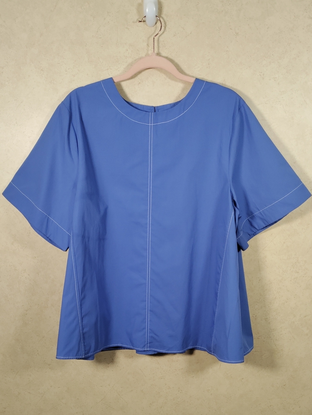 I130 Maeve Periwinkle Blue Cotton S/S Tunic Top XL